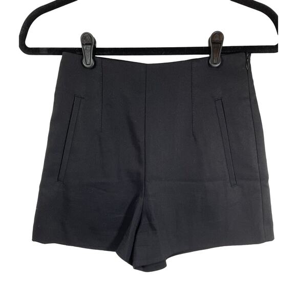 Zara Black High Waisted Shorts with Pockets Sz XS - Picture 1 of 12